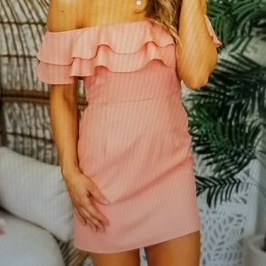 Pink Lily Dresses - Off-the-shoulder Ruffles Pink Lily Dresses - Off-the-shoulder Ruffles